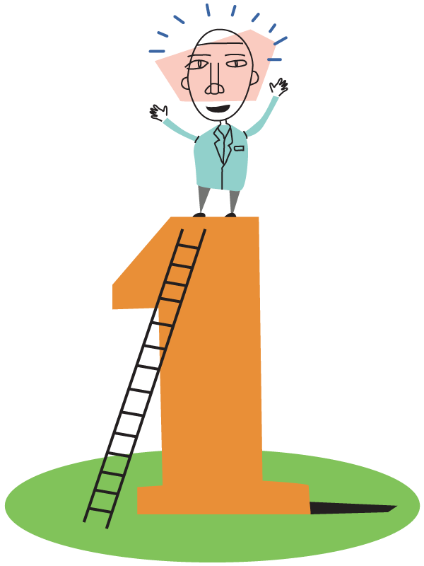 TeamOne Man on #1 Ladder Illustration